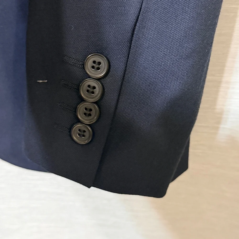 Zara Man Basic Mens Navy Blue Two Button Tailored Blazer Sport Coat Size 36